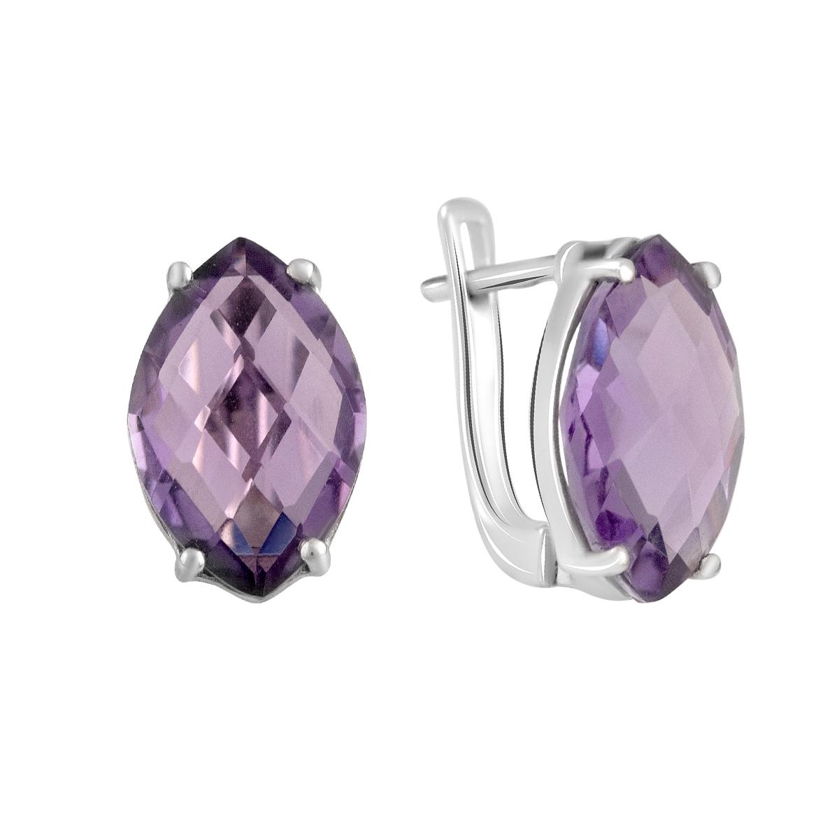 

Срібні сережки з аметистом 8.8ct (2128953) аметист