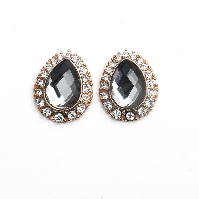 Baroque Water Drop Rhinestone Earrings: Retro French  Hong Kong Style