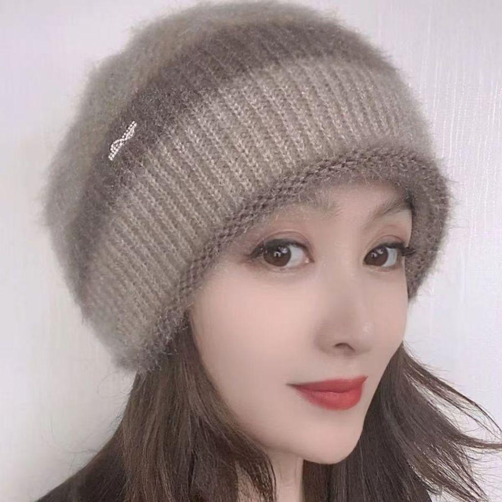 Knitted Winter Beanie Hat For Women Soft Warm Thick Acrylic Fashionable Casual Headwear