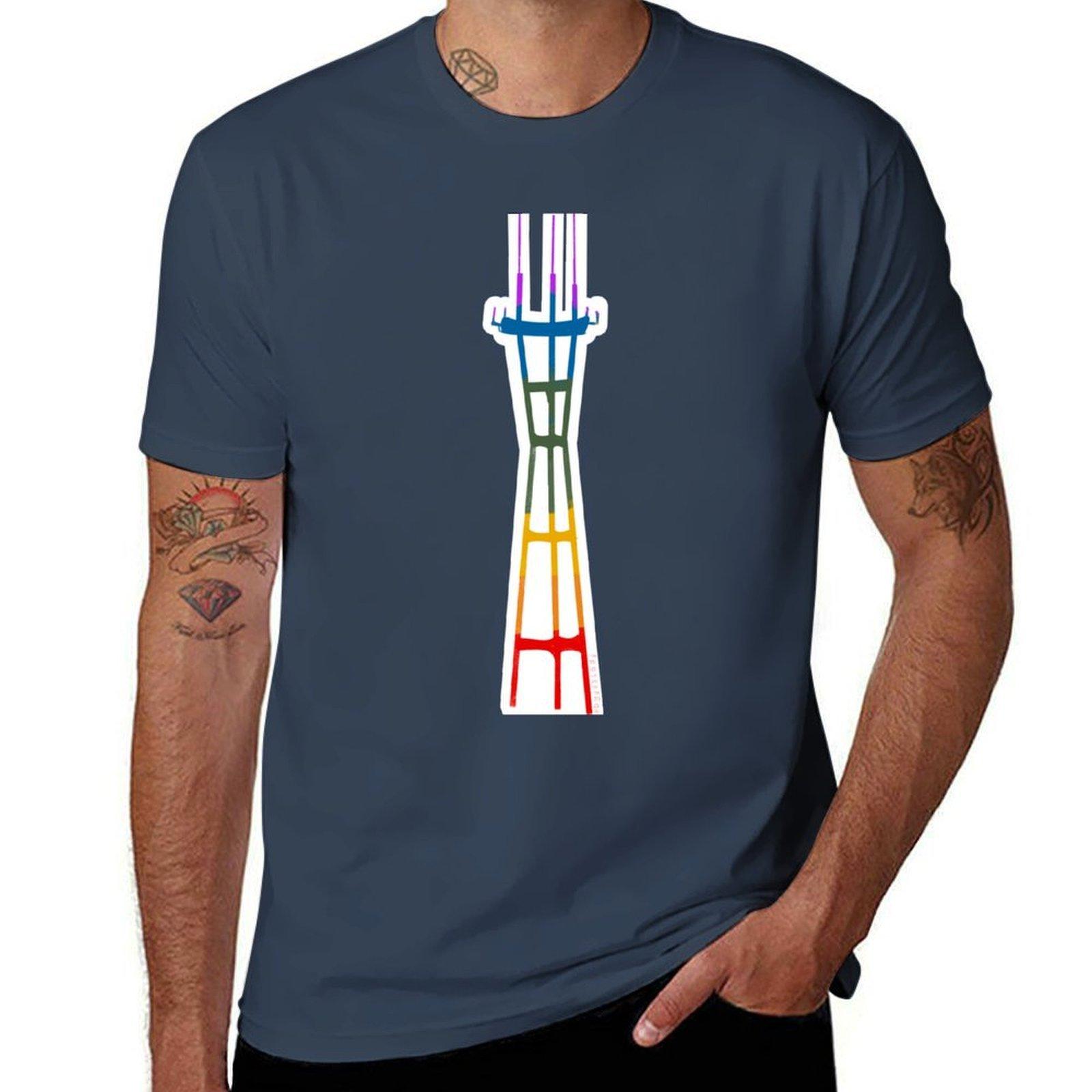 Sutro Francisco Pride Tower San CA TShirt Quick Dry Training Short Sleeve Tee S