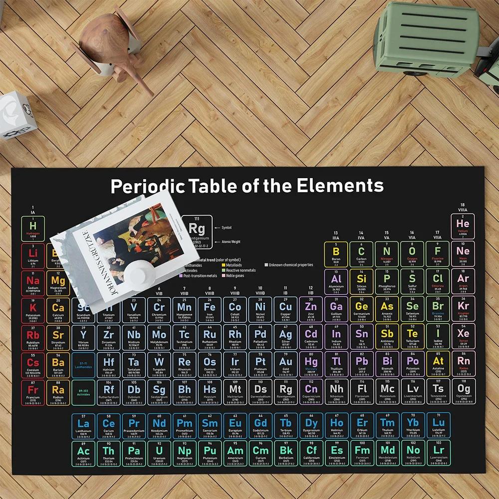 Tavola Periodica degli Elementi Chimici Tappeto Casa Bambino Apprendimento Educazione Tappeto Stanza dei Bambini Tappeto Antiscivolo