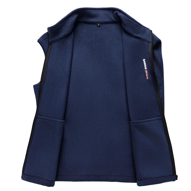 Plus Size Men's Fleece Stand Collar Vest - Autumn/Winter Loose Fit