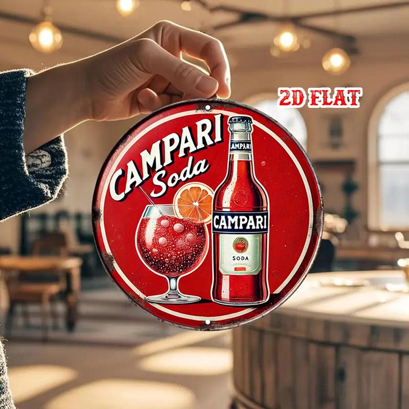 D Flat  One Piece of D Flat Round Aluminum Sign Featuring Soda Cheers Perfect for Festive Beverage Themes This Retro
