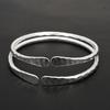 2Pcs Adjustable Vintage Hammered Metal Cuff Bangle Adjustable Silver Plated Open Bracelet  Bohemian Stacking Jewelry for Women