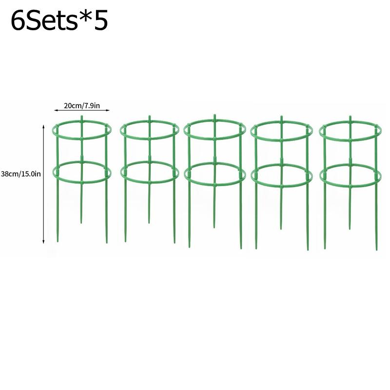 Plant Support Pile Plastic Round Plant Support Ring Potted Vine Climbing Fixing Rod Holder Plant Stake Cage Rack Garden Supplies