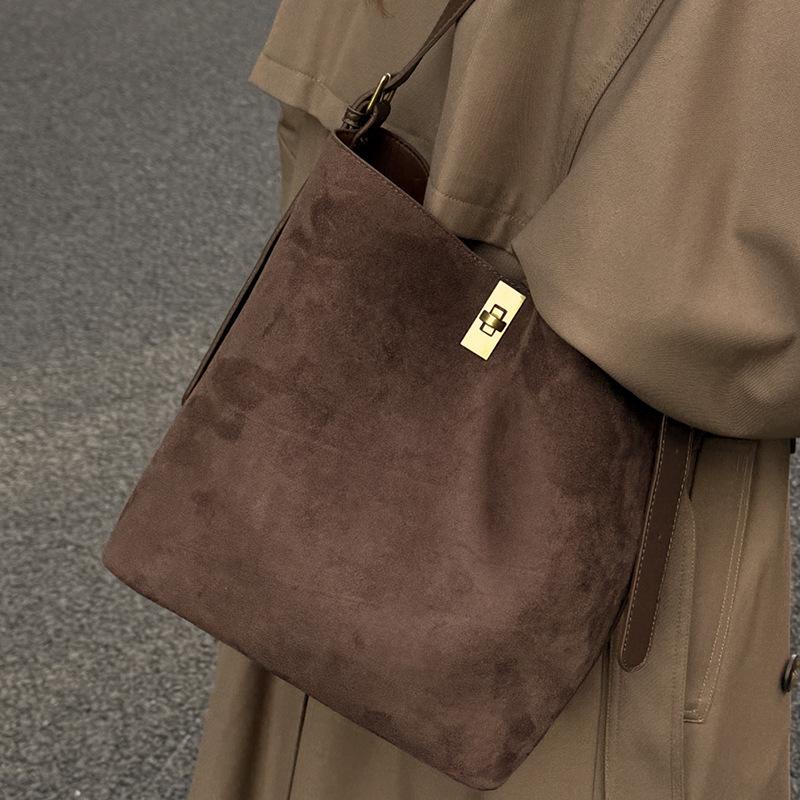 Beuteltasche Retro Wildleder Großraum Tragetasche Damen Herbst Neu Ein-Schulter Umhänge Mutter und Kind Tasche