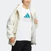 Adidas Patch Detail Knit Jacket With Sherpa Fleece Panel And Zip Hood Men Jackets White HN9017