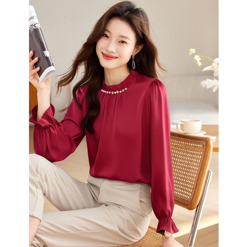 ORIGIN Women s Printed Stand Collar Long Sleeve Pullover M