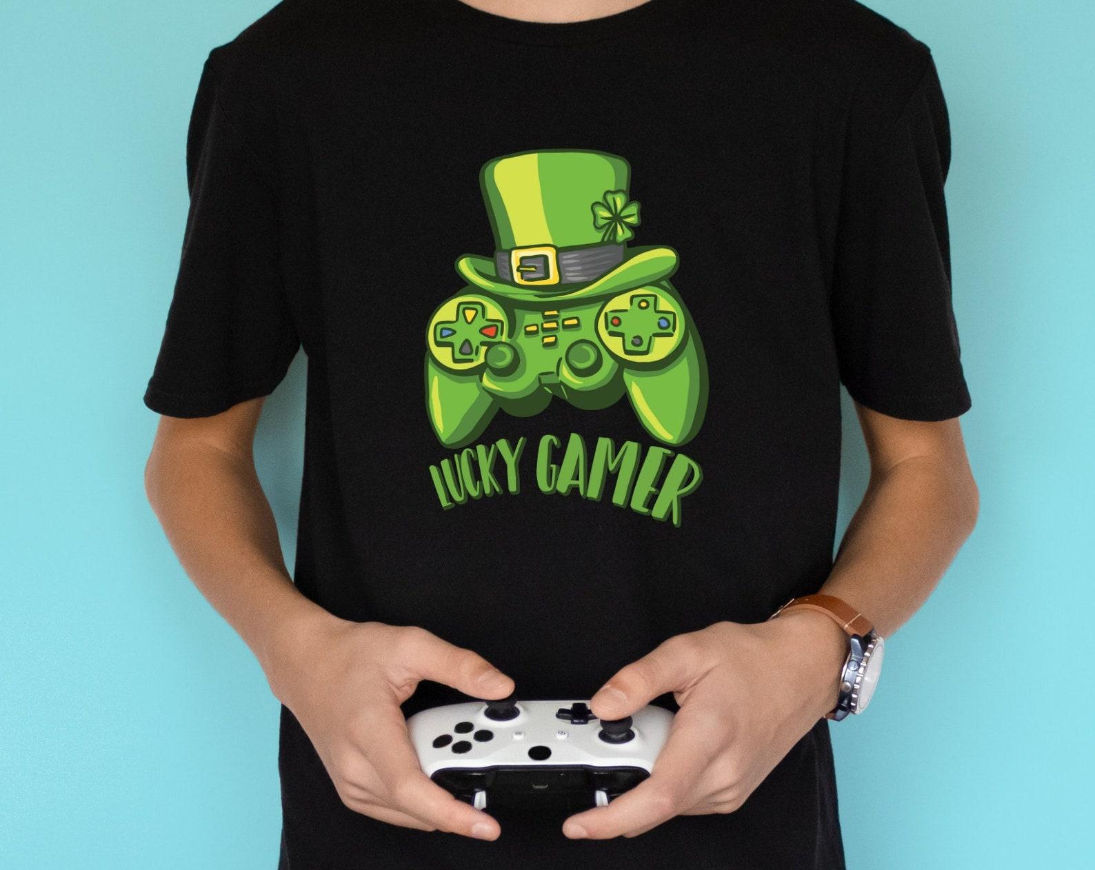 St. Patricks Day Gamer Shirt | Gaming Shirt Hat Shamrock | Lucky St Pattys Day | St. Paddy s Day T-Shirt | Funny Irish Drinking Shirt S
