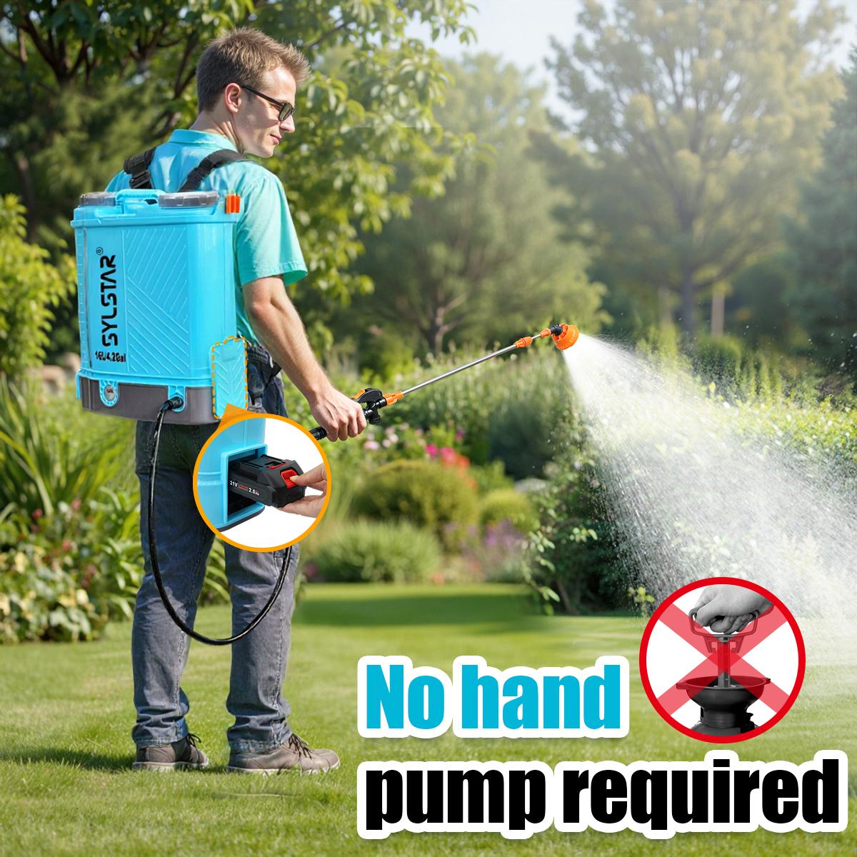 4 Gallon Battery Powered Backpack Sprayer,100 PSI Adjustable Pressure Sprayer Compatible with Makita 18V Battery