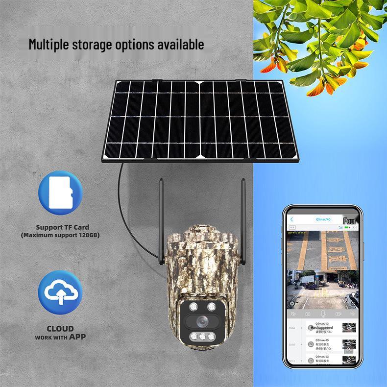 Camouflage Wireless Solar Camera with Remote Mobile Detection & Night Vision