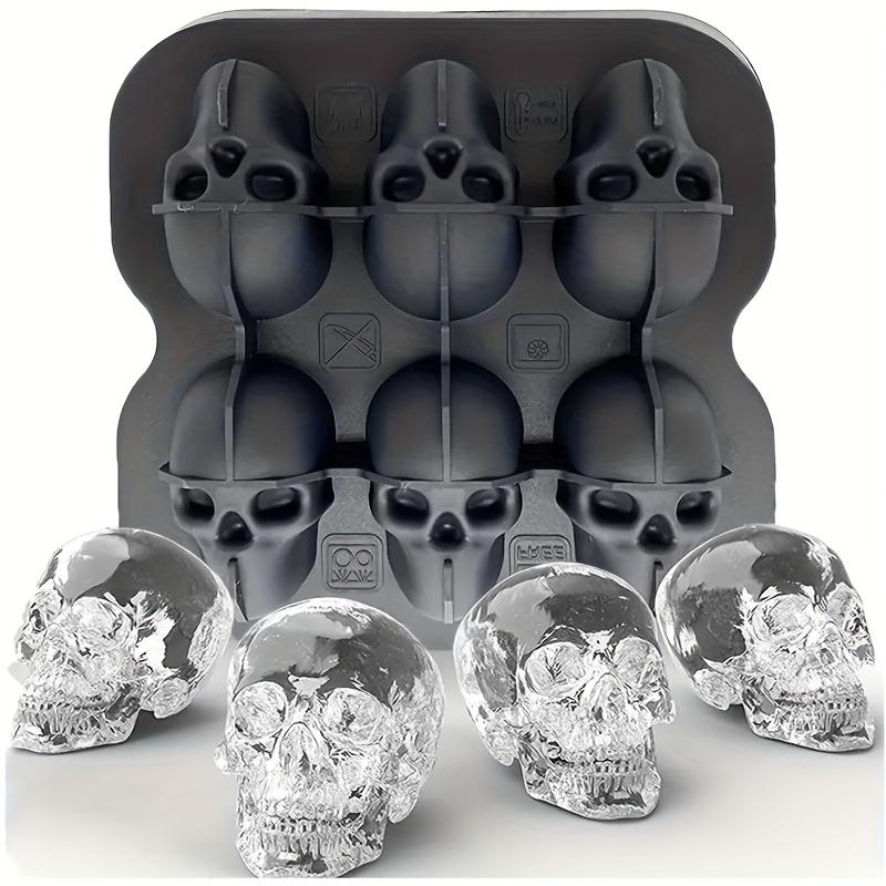 Silicone Skull 3D Flexible Ice Cube Trays Ice Ball Mold For Freezer Whisky BPA Free Ice Tray Horror Skull Head Cocktail Ice Ball