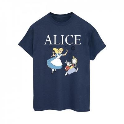 Womens/Ladies Alice In Wonderland Follow The Rabbit Cotton Boyfriend T-Shirt