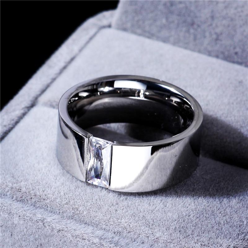 8MM breiter Mode Edelstahl Ring Schmuck Für Frau Mann