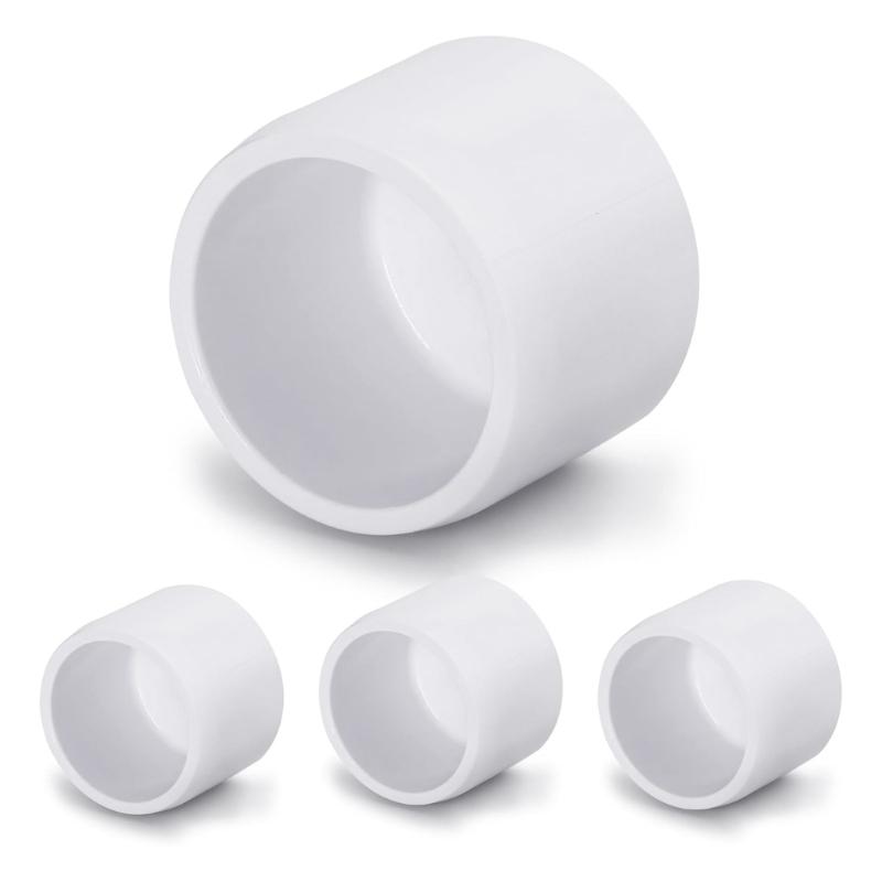 24Pcs Multipurpose SCH40 PVC End Caps for 3/4 Inch 1 Inch 1 1/4 Inch 2 Inch Pipes Sturdy Pipe Cover Accessories