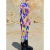 Adult Halloween Colorful Sci-fi Jumpsuit Cyberpunk Bodysuit Burning Man Zentai Suit Holiday Party Morphsuits Couple Rave Outfits