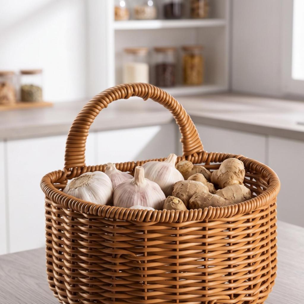 Wicker Wall Storage Basket with Handle Natural Sturdy