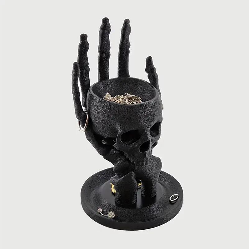 

Подставка для украшений в виде готического скелета, черная пластиковая подставка для ожерелий и сережек, подставка для ювелирных изделий в виде руки монстра, декор для дома в стиле ретро