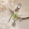 European-American Lucky Four-Leaf Clover & Star Keychain Pendant