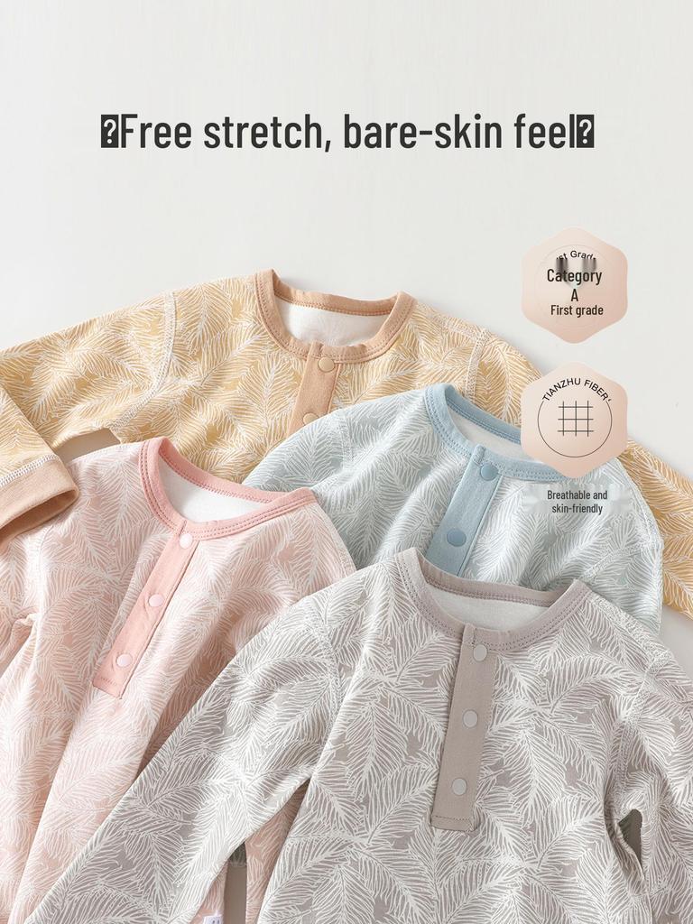 Leaf Cotton Flannel Baby Autumn Pajama Set - 100% Cotton