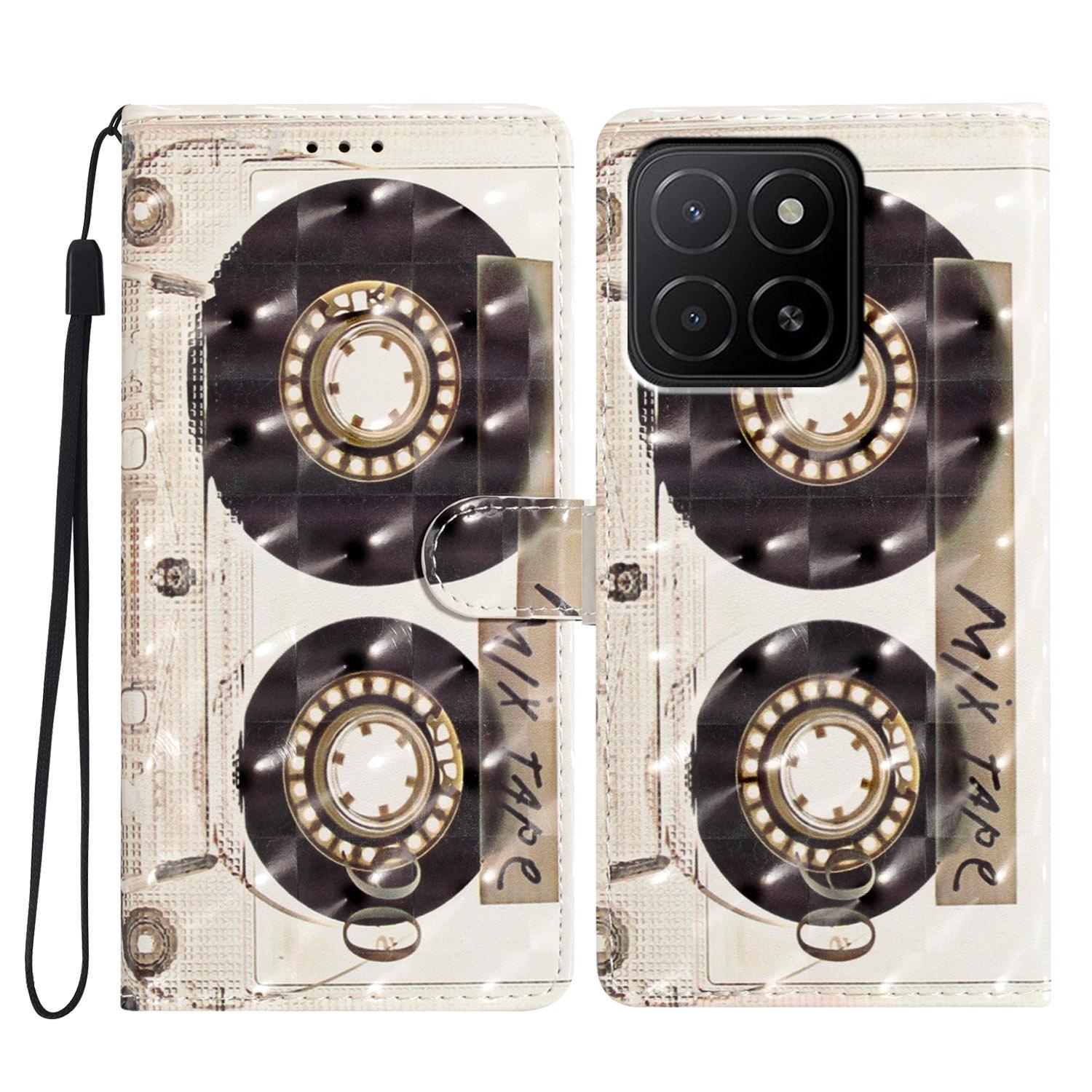 

For Honor X5b/X5b Plus Case PU Leather Wallet Phone Cover 3D Pattern Printing Tape