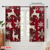 2pcs,2D Plane Printing Popular Curtains Christmas Elk Bell Durable Polyester (without Rod) Decorations For Home Use for Bedroom,