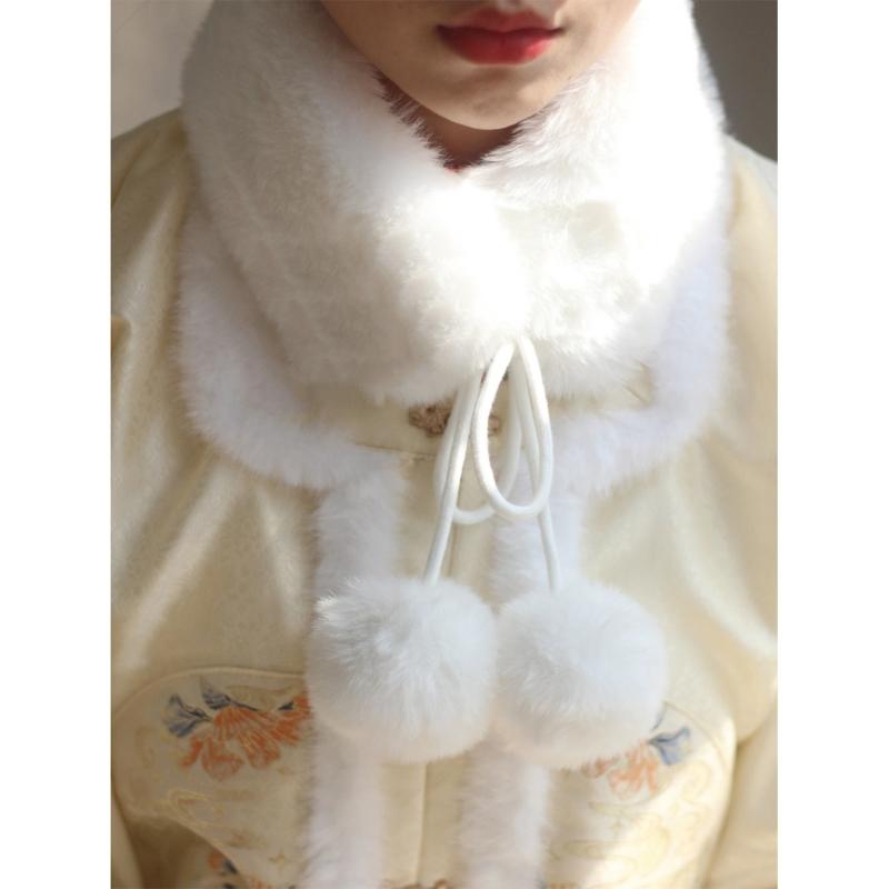 Neck Warmer Scarf Neck Gaiter for Women Girl Hanfu Thicken Warm Scarf