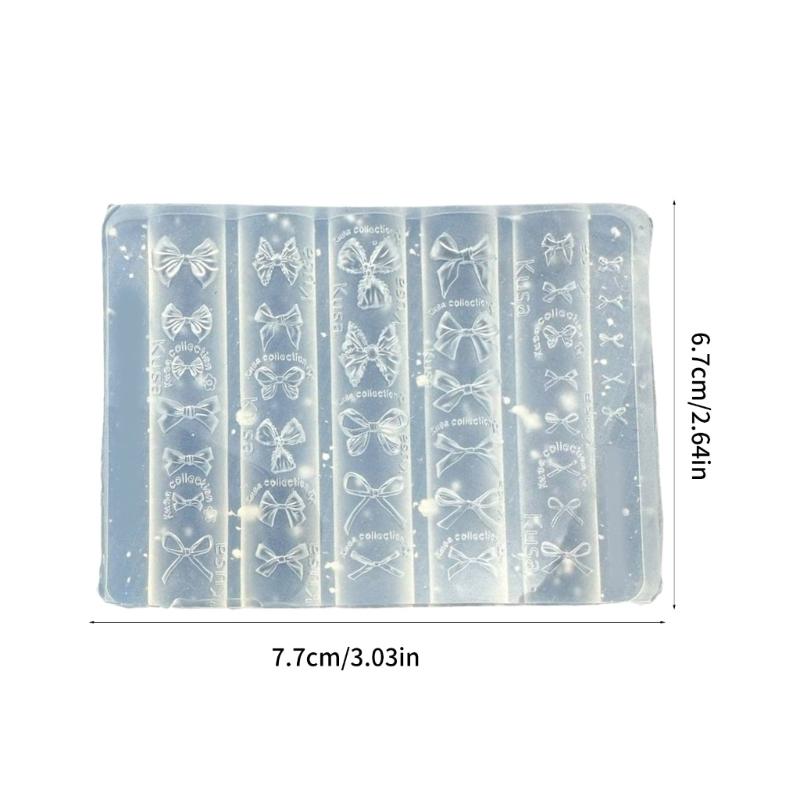 Easy Cleaning Bowknot Nail Art Silicone Mold Flexible Reusable Manicure Nail Charm Mold For DIY Nail Decorations