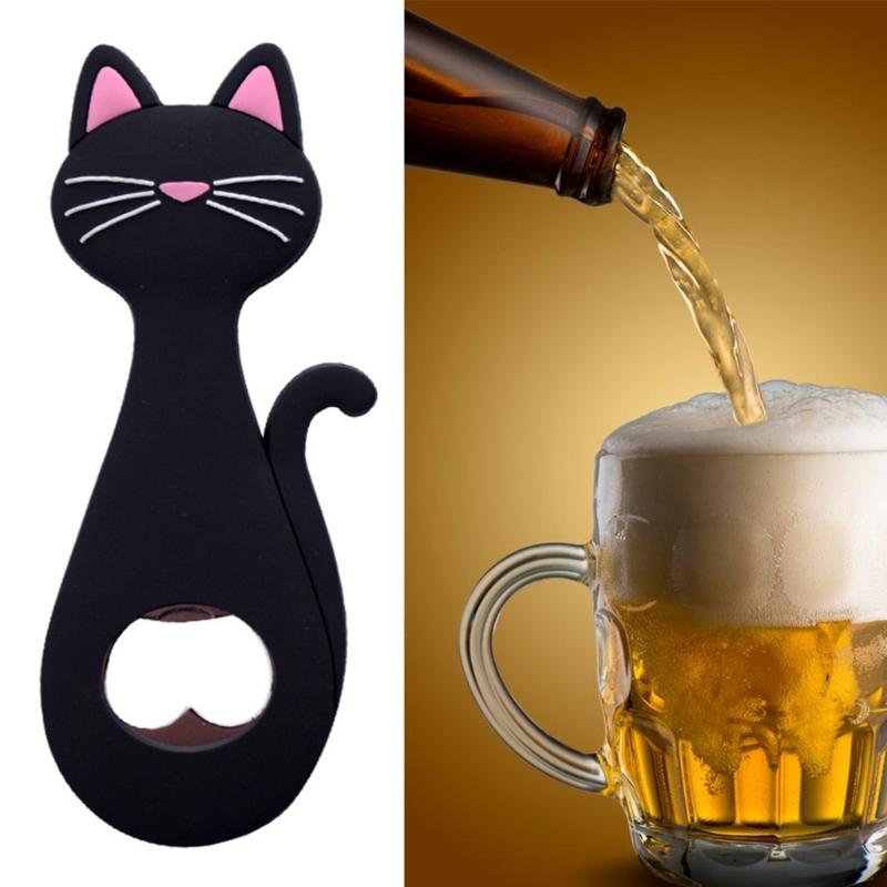 Convenient Magnetic Beer Opener Cats Design Scratch Proof Front 50g Functional Bottle Caps Remover For Indoors Outdoor