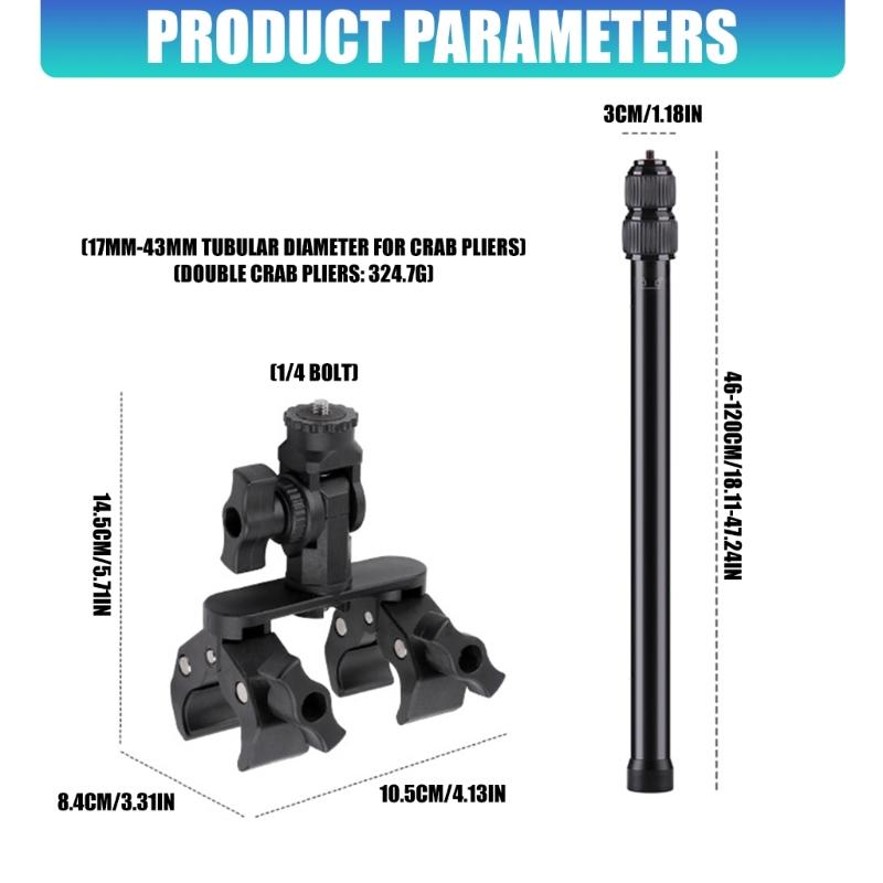 Universal Camera Holder Clamp Mount For Bikes Featuring Complete 360°rotatable 210°tilt Movement Secure Grip Design