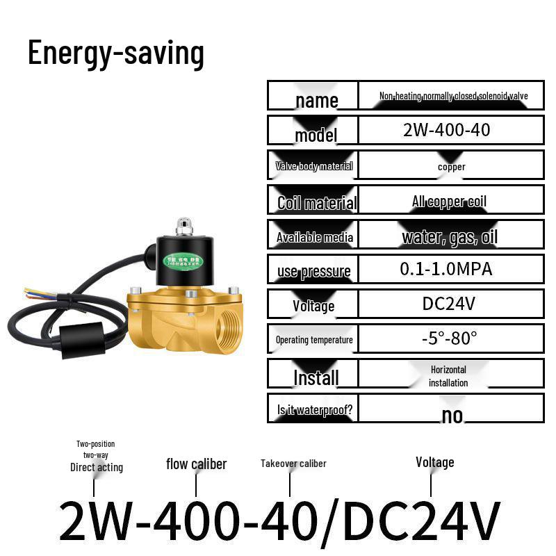 Elektryczny zawór elektromagnetyczny - 1 cal, 4 punkty, normalnie zamknięty, 12V/24V/220V Sterowanie wodą i odpływem