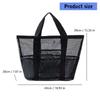 Nylon Hollow Mesh Beach Bag Large Capacity Quick Dry Pouch Single Shoulder Handheld Travel Wash Bag For Beach Travel