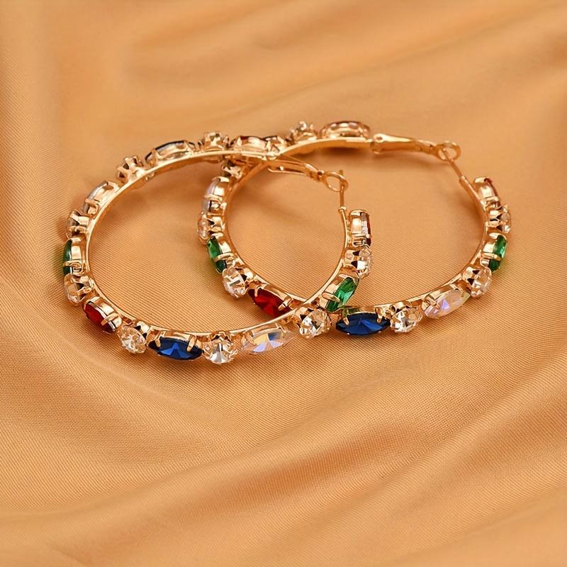 Elegant Luxurious Geometric Earrings for Women with Multi Colored Zirconsuitable for Casual Wear Innovative Earrings