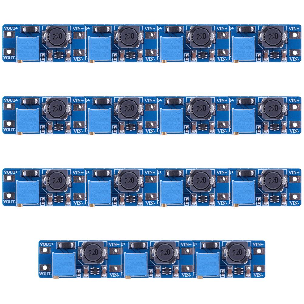 10PCS MT3608 Adjustable Step Up Converter Module DC-DC Booster Power Supply Module Voltage Regulator 2A Max 2V-24V To 5/9/12/28V