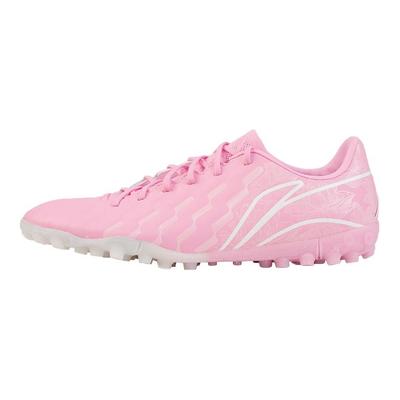 Li Ning Jin 1.5 Mode Confortable TF (Crampons en caoutchouc) Gazon Artificiel Antidérapant Résistant à l'Usure Chaussures de Football Homme Chaussures de Football Rose Blanc YSTU043-2