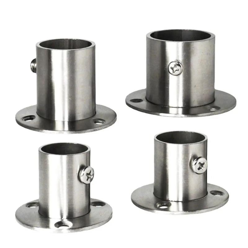 2 Stück/Los 19 mm 22 mm 25 mm 32 mm Edelstahl-Flanschfuß für Kleiderbügel Wandbasis für Schrankrohrbasis Möbelbeschläge