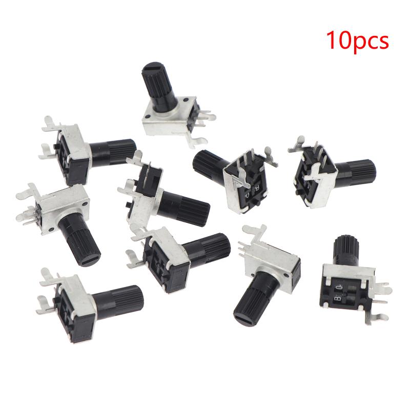 Potentiometers 10Pcs RV09 Vertical Horizontal 12.5MM Shaft 10k 20k 50k 100k Adjustable Resistor 3pin Seal Potentiometer