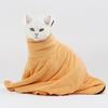 Cat Drying Wrap Towel Microfiber Absorbent Bath Cats Post-Bath Comfort No-Slip Secure Hold