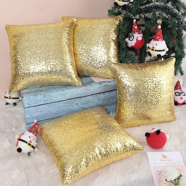 Christmas Sequins Throw Pillow Cover Personality Fashion Festival Decoration Throw Pillow Cover