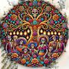 Vintage Sugar Skeleton Wreath Metal Wall Art for Day of the Dead Halloween Home Decor