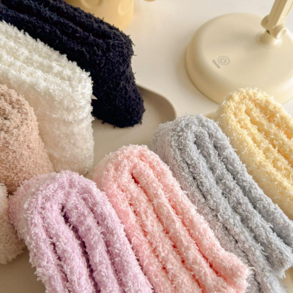 Bowknot Middle Tube Socks Thicken Floor Socks Cute Women's Socks  Winter