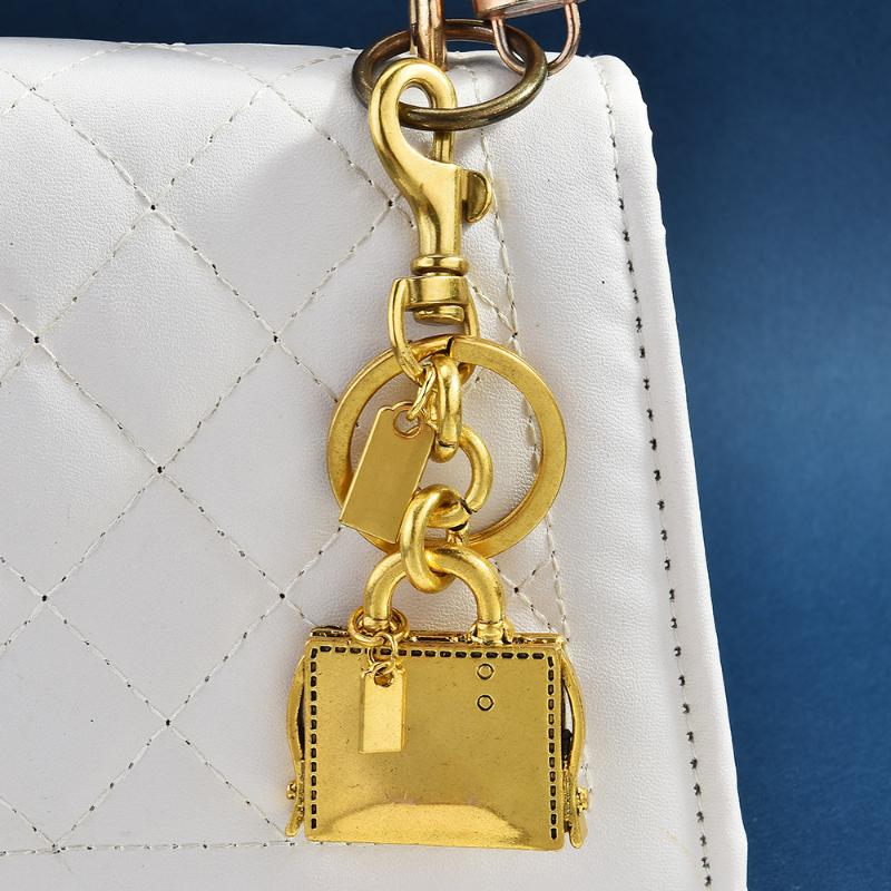 Creative Bag Design Keychain Handbag Shape Bag Pendant Metal Keyring Backpack Decoration Car Key Chains Women Men Gifts