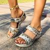 Fashion 2024 Ladies Shoes Open Toe Women's Slippers Casual Dress Slippers Women Print Round Toe Platform Wedges Plus Size Female Sandals