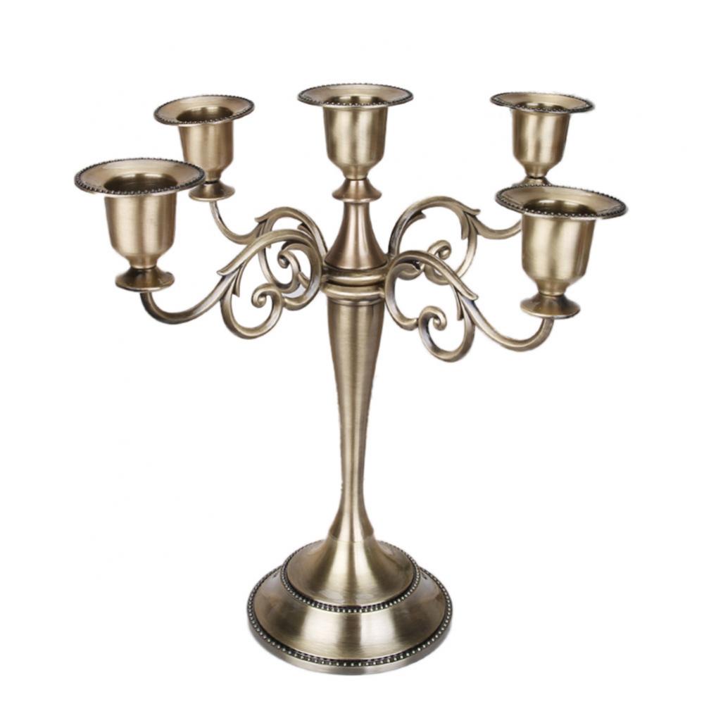 Candlestick Metal Romantic Holder 3/5-Arm Candle Dinner Nordic Style Metal Candle Holder Centerpieces For Holiday Wedding Decor