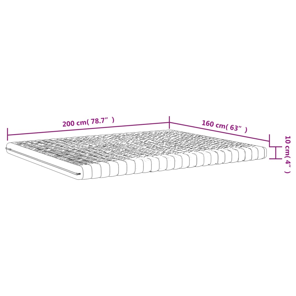 Foam Mattress White 160 X 200 Cm 7 Zone Design Firmness Level 20 ILD