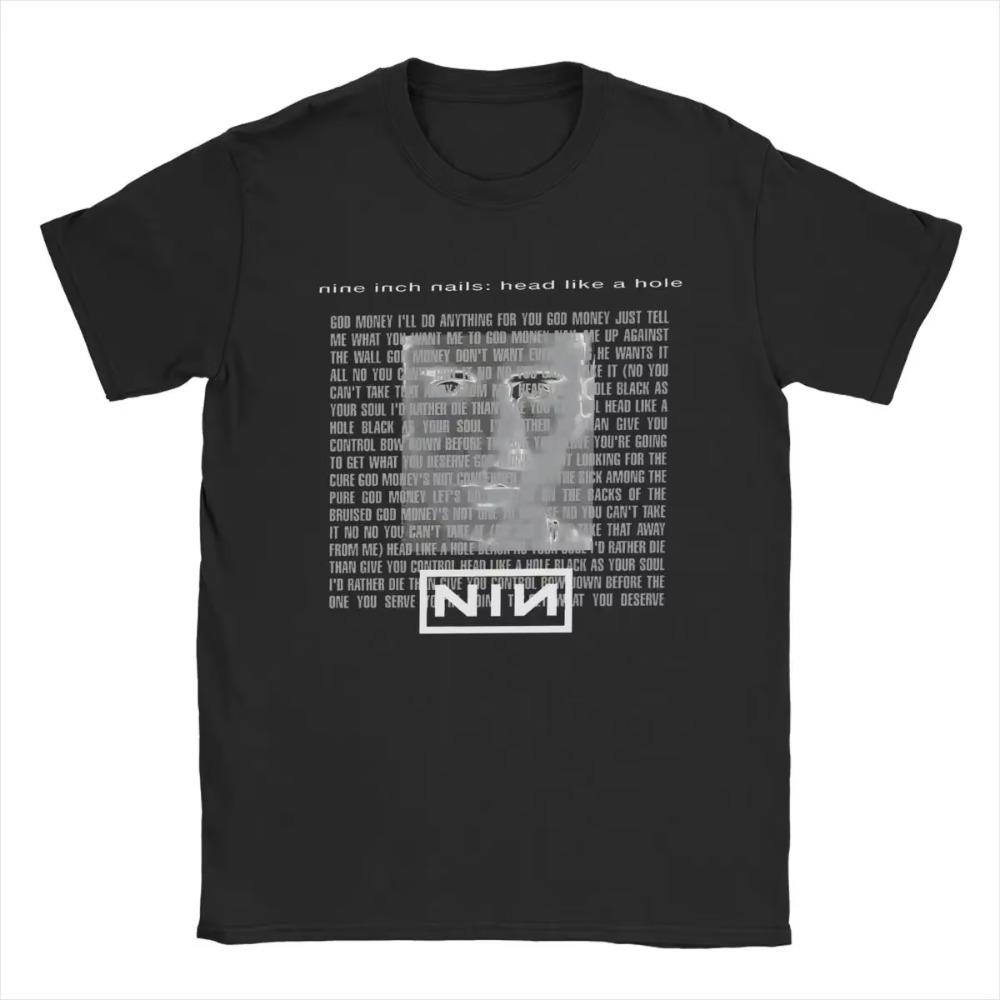 Nyhet Nine Inch Nails NIN T-skjorte Menn Rund hals Bomulls T-skjorter Kortermet Tees Pluss Størrelse Klær
