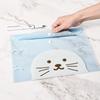 4pcs File Bags for Document Cute Cartoon File Holder Snap Button PVC Folder Pen Box Office Information Bag Student Stationery