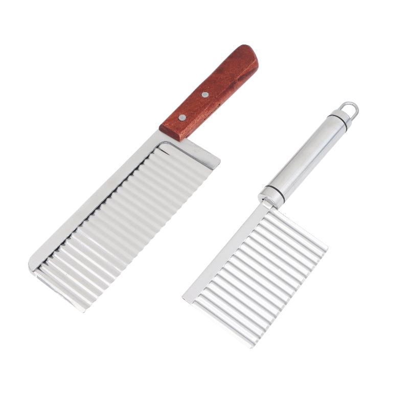 Stainless Steel Crinkle Cut Potato Slicer Wavy Blade Cutter Potato Chopper For Vegetable Chip Making Kitchen Cooking Tool