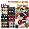16 Stück Kreativer Weihnachtsdekorationsanhänger 6cm Glänzende Weihnachtsbaumhängeanhänger Elegant Bruchsicher Beflockte Weihnachtskugel