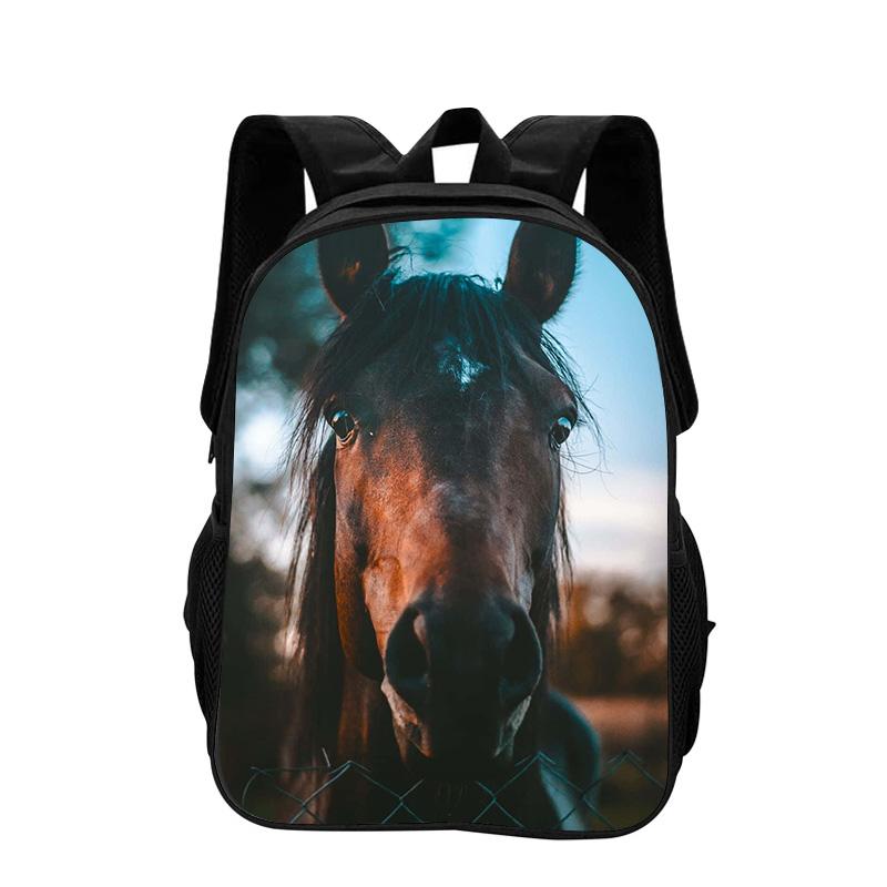 Horse Backpack Animal Horse 3D Printed Large Capacity New Handsome Casual Backpack for Primary and Secondary School Students